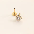 Floral Nosepin with Diamonds (18K)