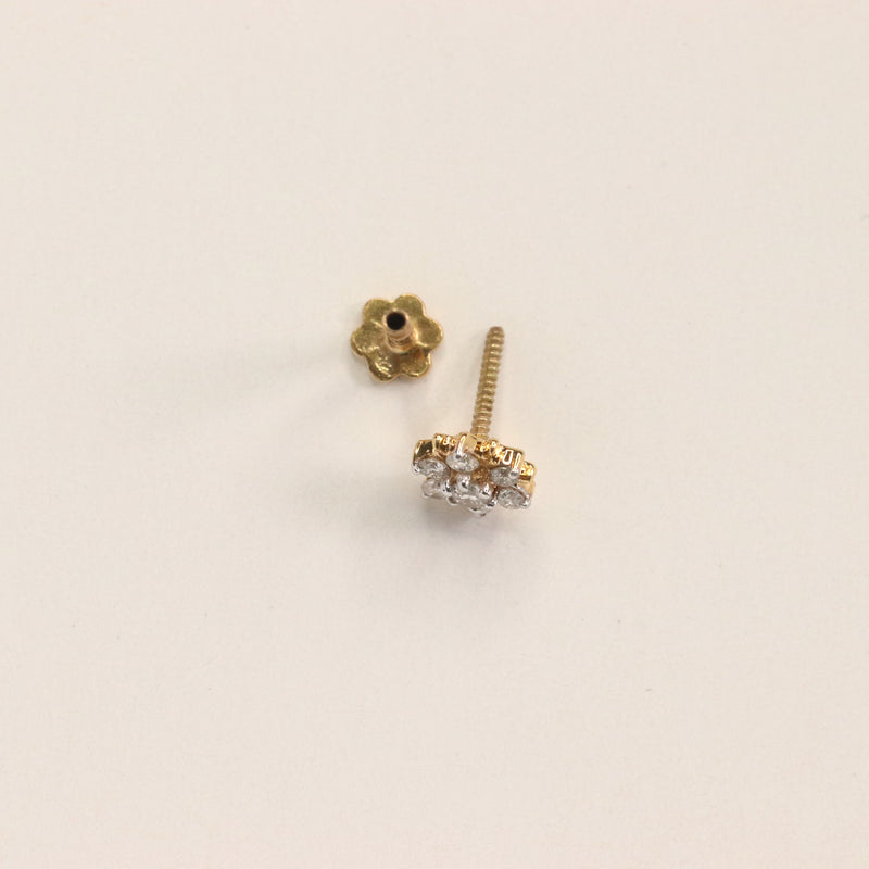 Floral Nosepin with Diamonds (18K)