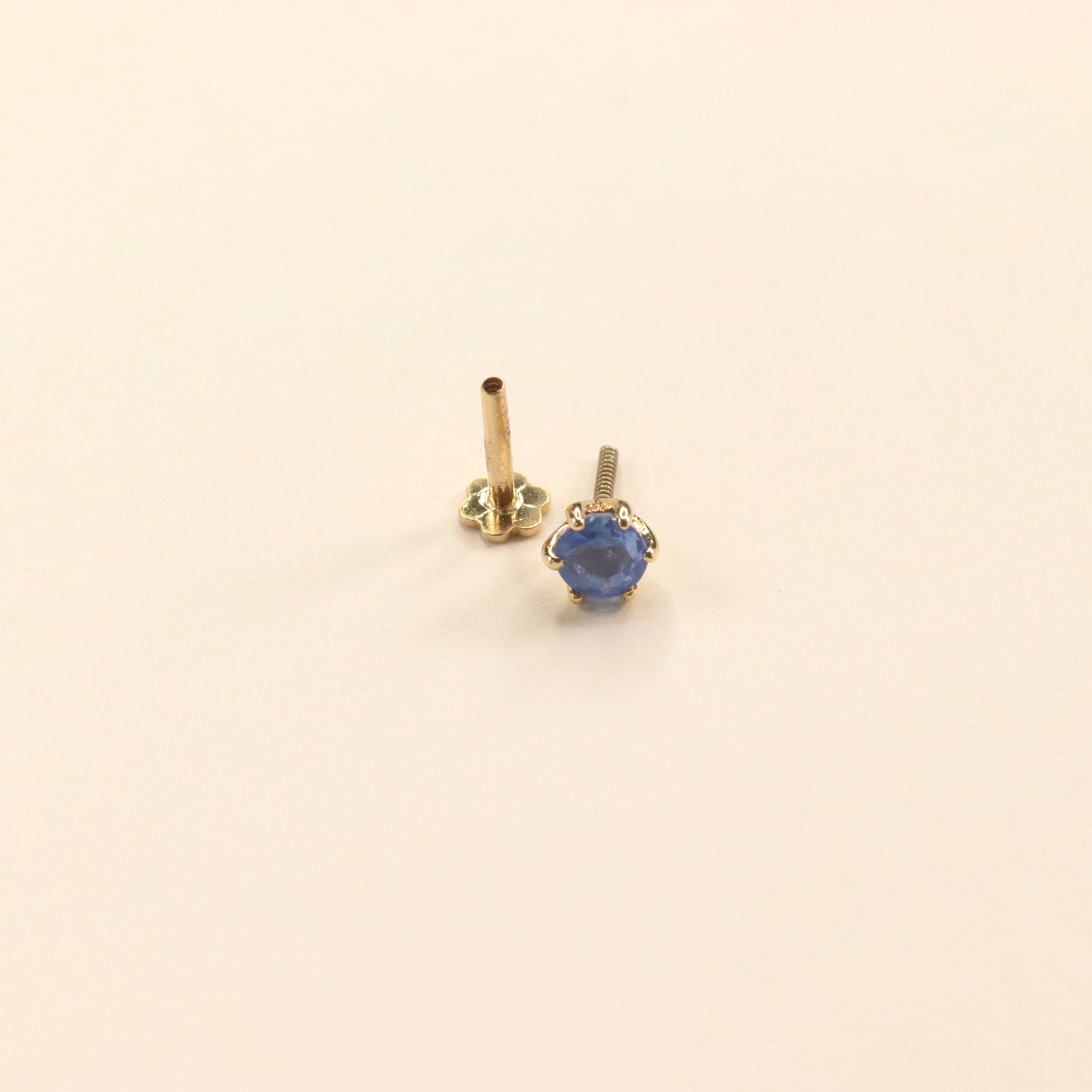 Aquamarine Nose Pin (18K)