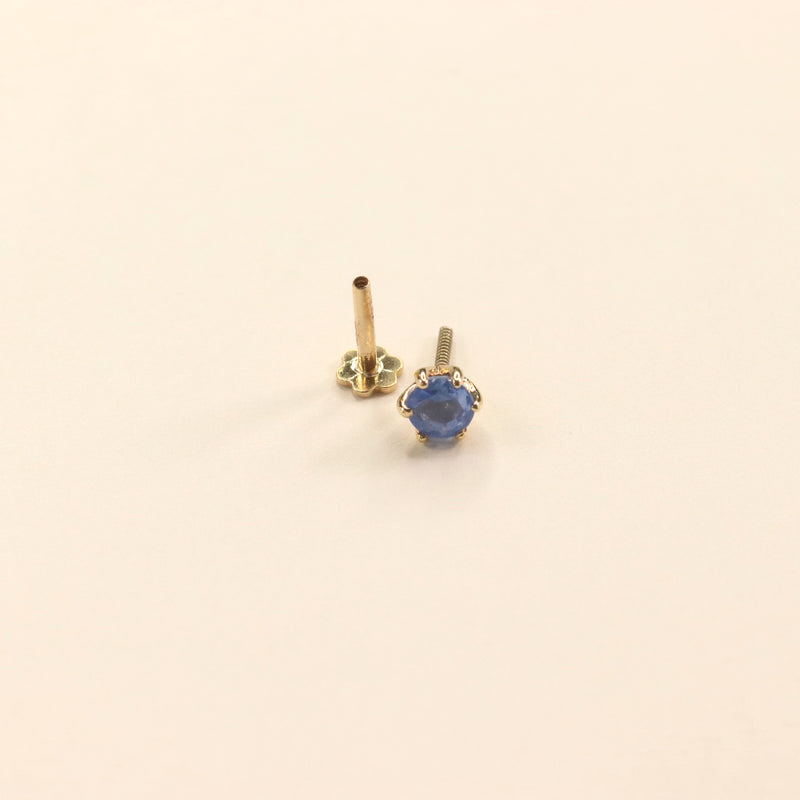 Aquamarine Nose Pin (18K)