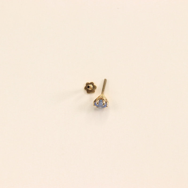 Aquamarine Nose Pin (18K)