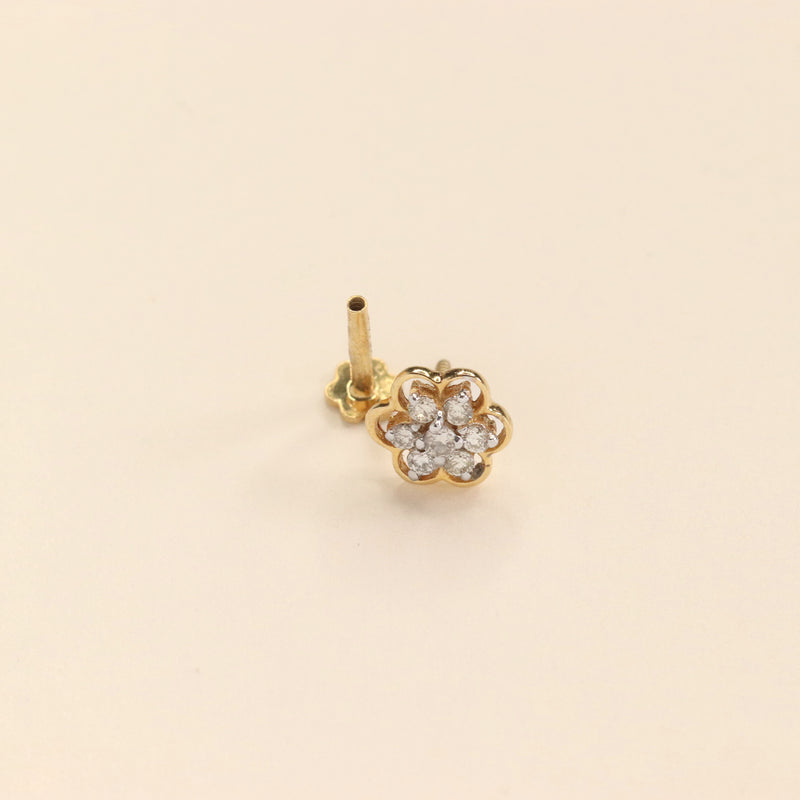 Floral Nosepin with Diamonds (18K)