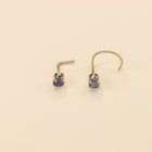 Deep Blue Nose Pin (18K)