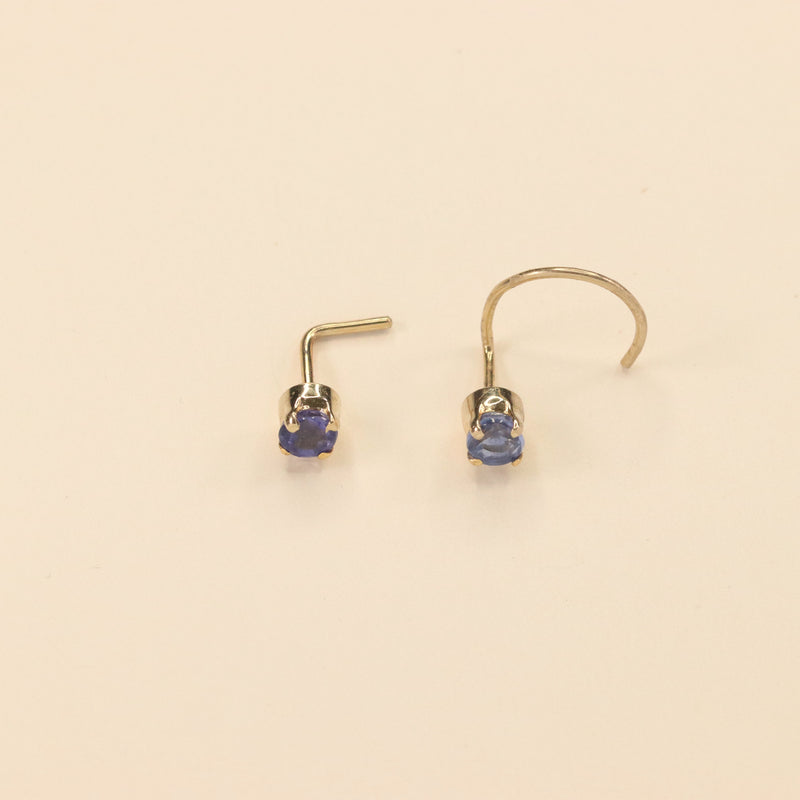 Deep Blue Nose Pin (18K)