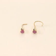 Red Ruby Nose Pin (18K)