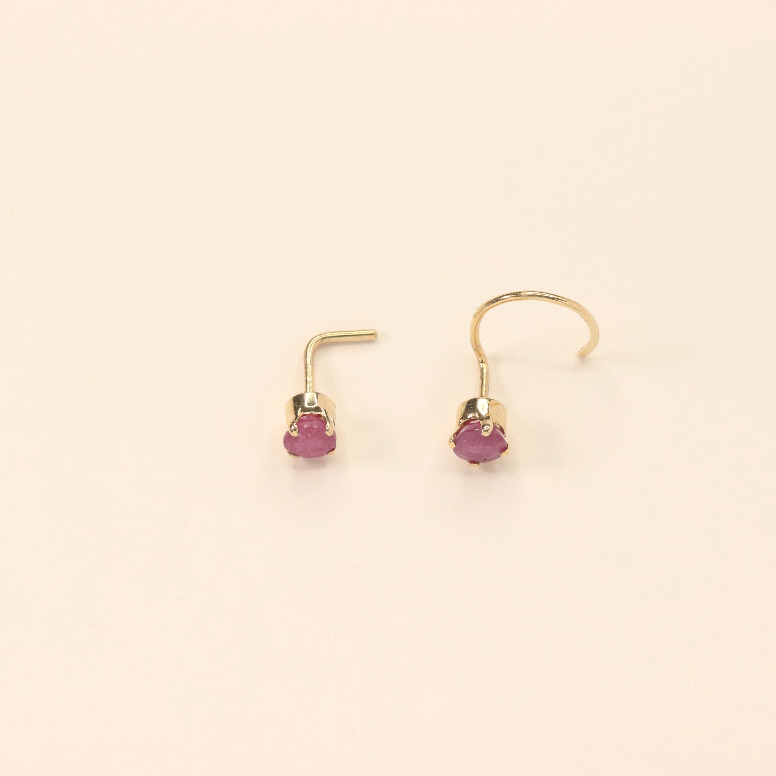 Red Ruby Nose Pin (18K)