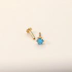 Light Blue Nose Pin (18K)