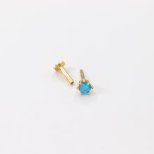 Light Blue Nose Pin (18K)