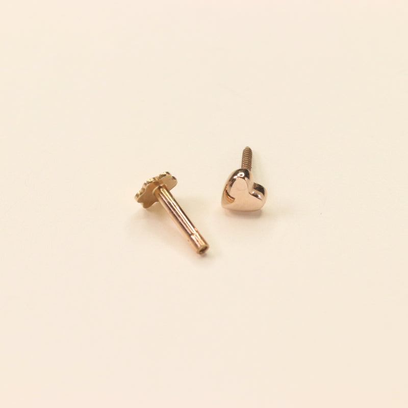 Gold Heart Nose Pin (18K)