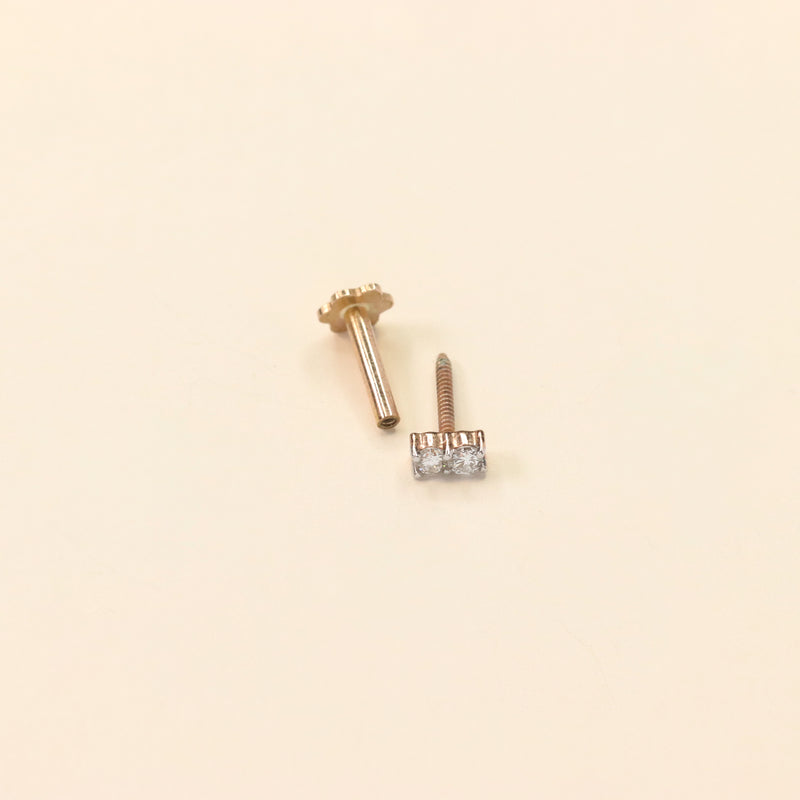 Dual Diamond Nose Stud (18K)