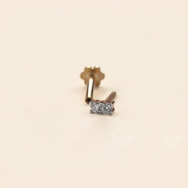 Dual Diamond Nose Stud (18K)