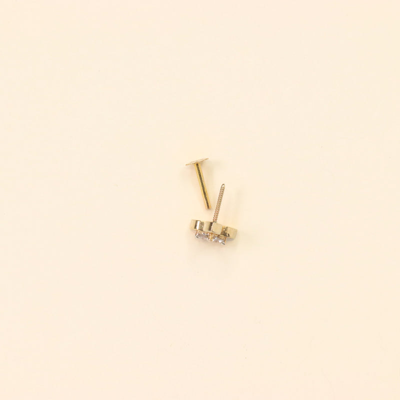 Cloverleaf Nose Pin with Diamonds (18K)