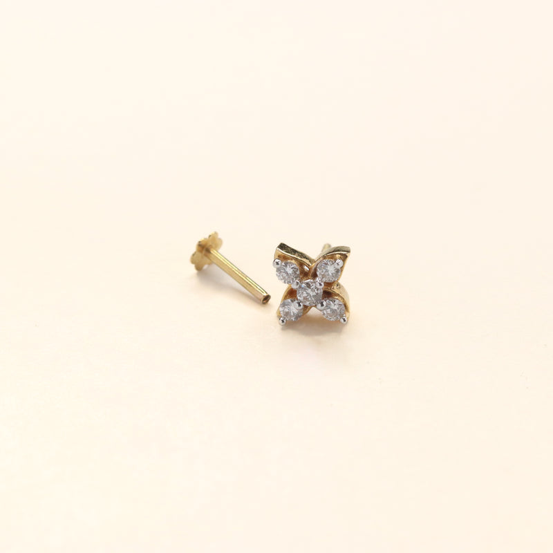 Butterfly Nose Pin with Diamonds (18K)