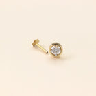 Minimalist Nose Pin with Diamonds (18K)