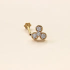Cloverleaf Nose Pin with 4 Diamonds (18K)