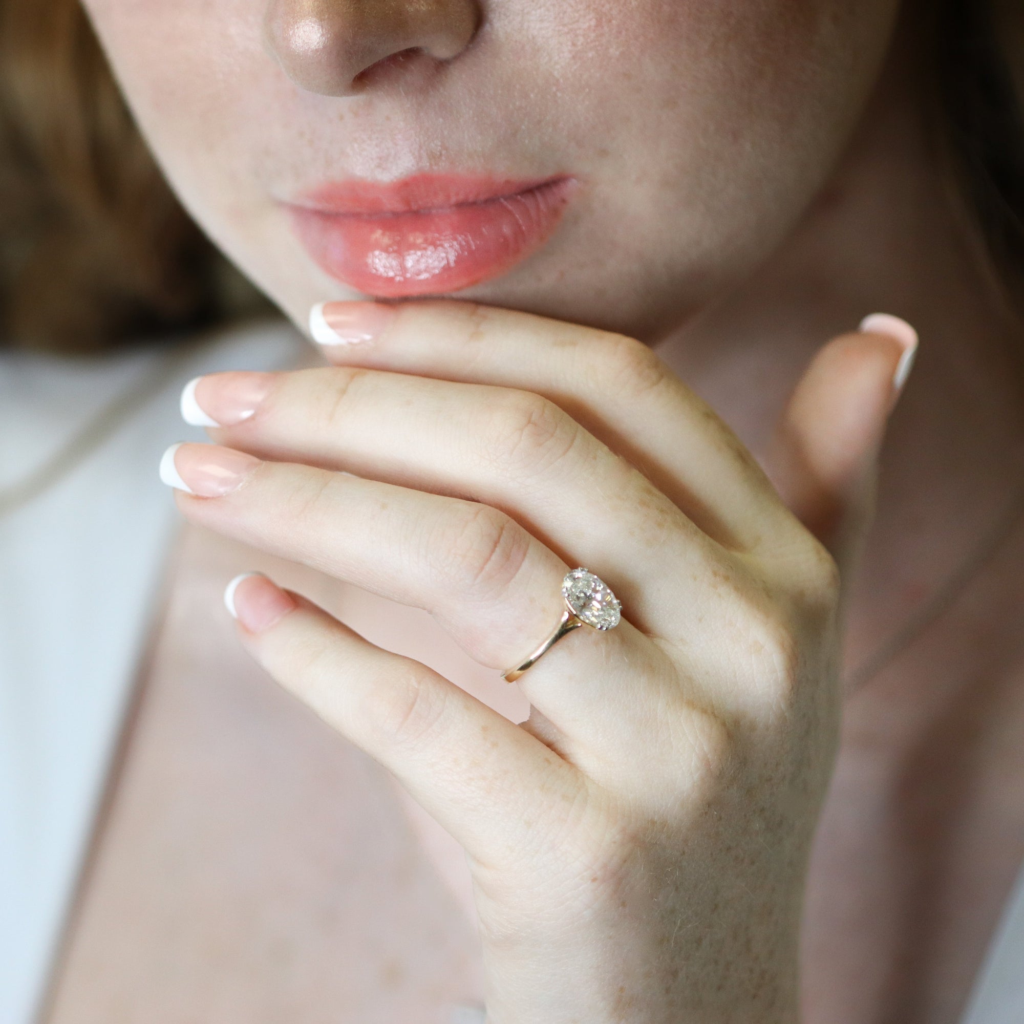Oval Diamond Ring in Gold