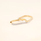 Gold Hoop Huggies with Diamonds
