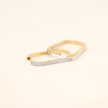 Gold Hoop Huggies with Diamonds