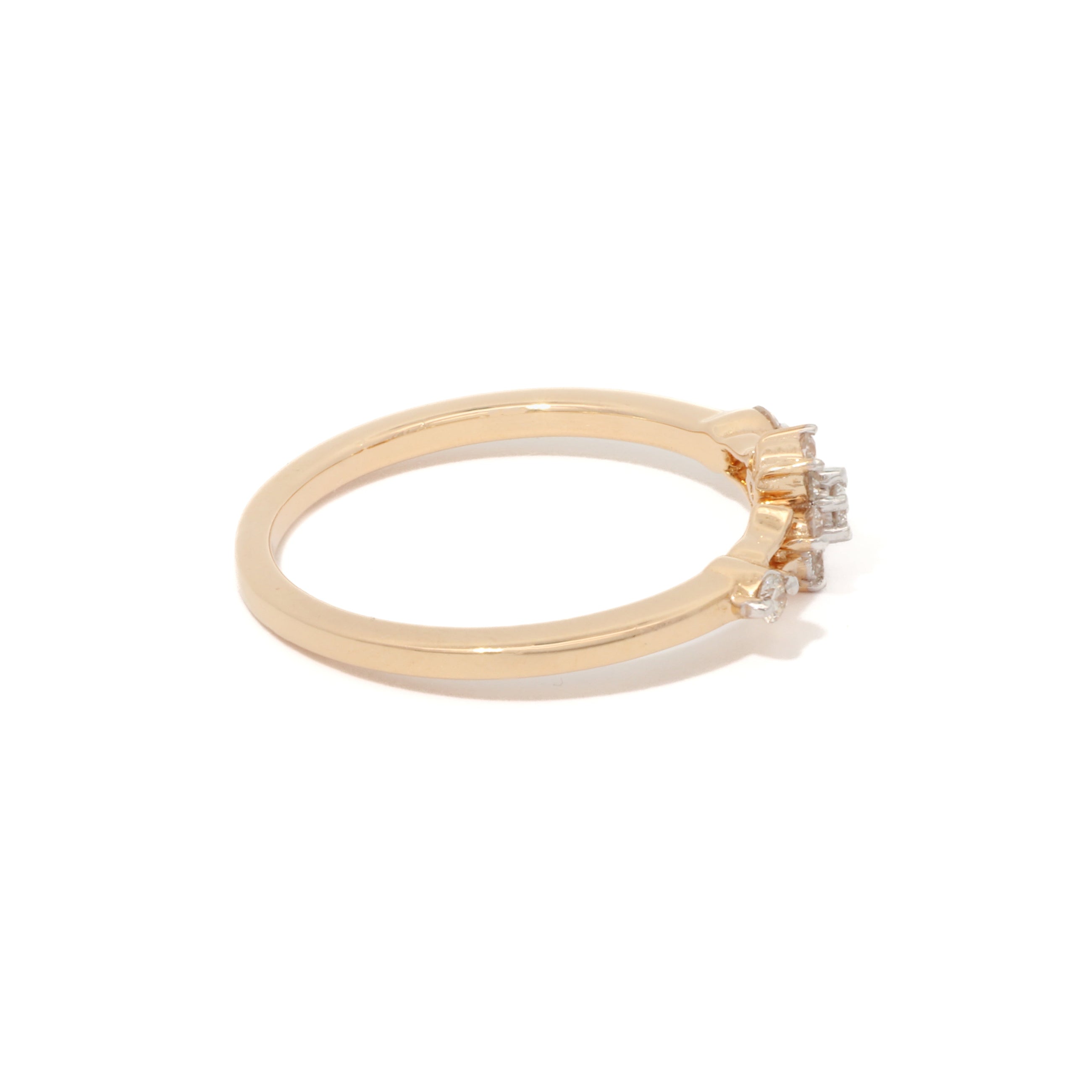 The Fleur Diamond Ring in Gold on a white background.
