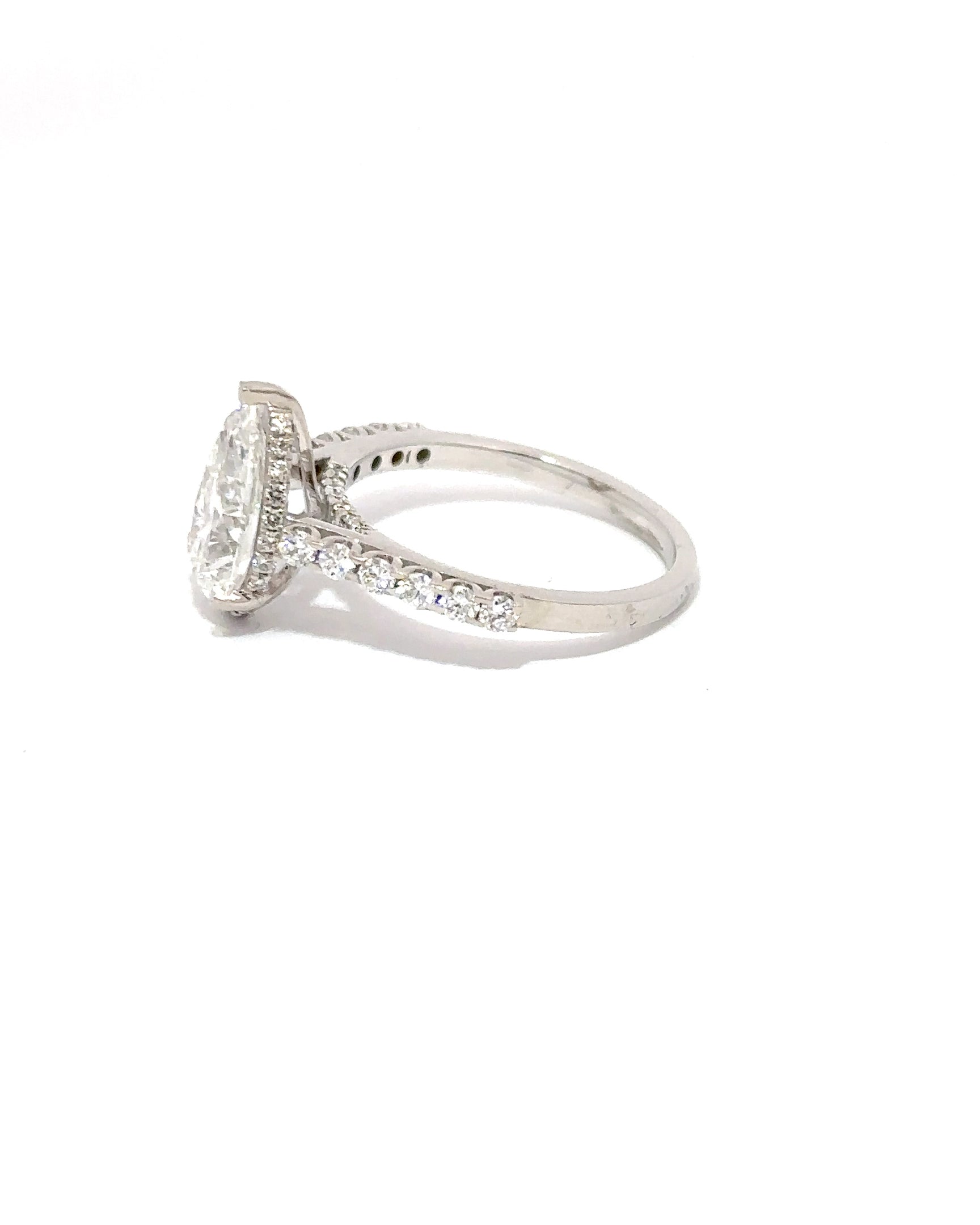 2 Carat Pear Diamond Ring in White Gold