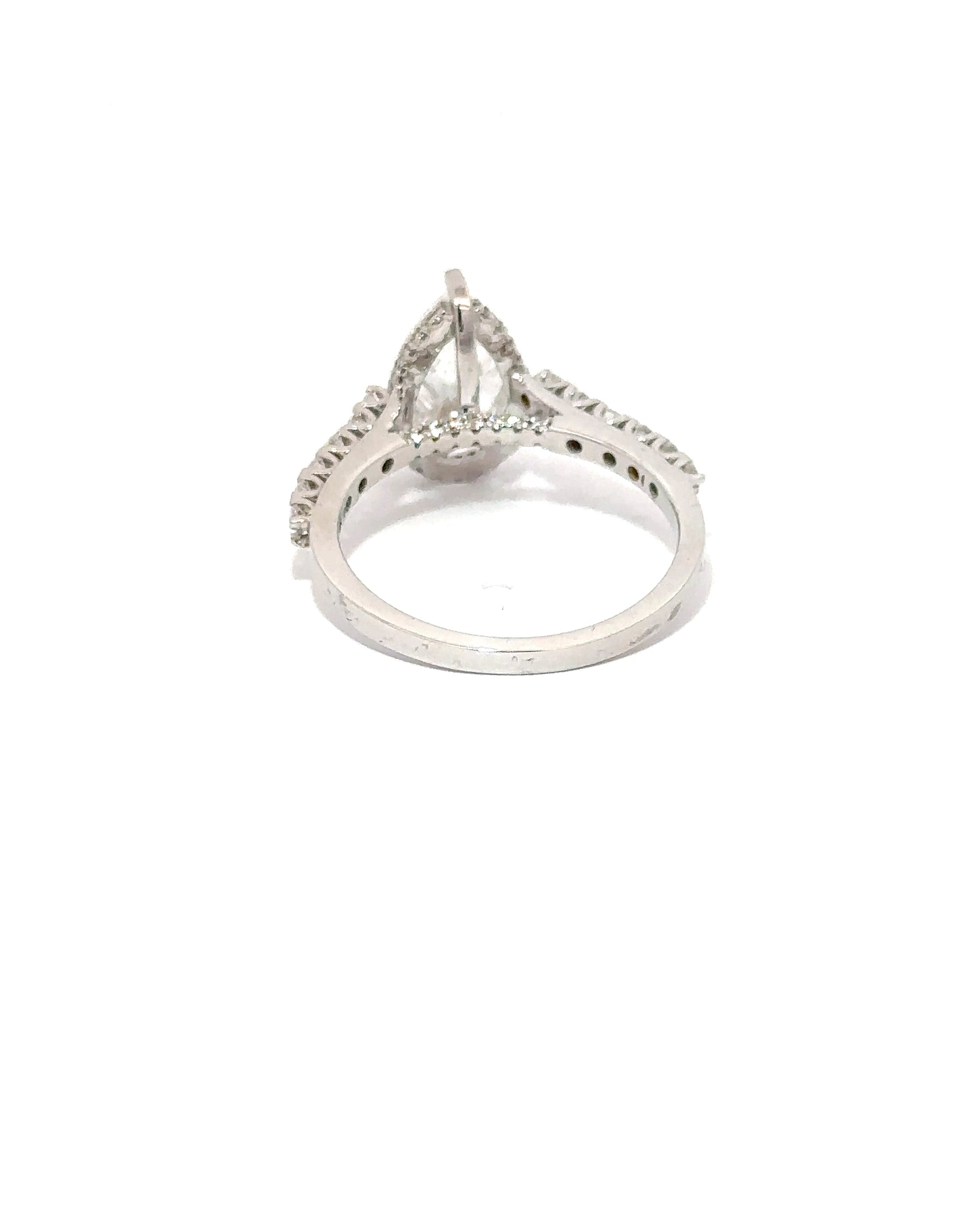 2 Carat Pear Diamond Ring in White Gold
