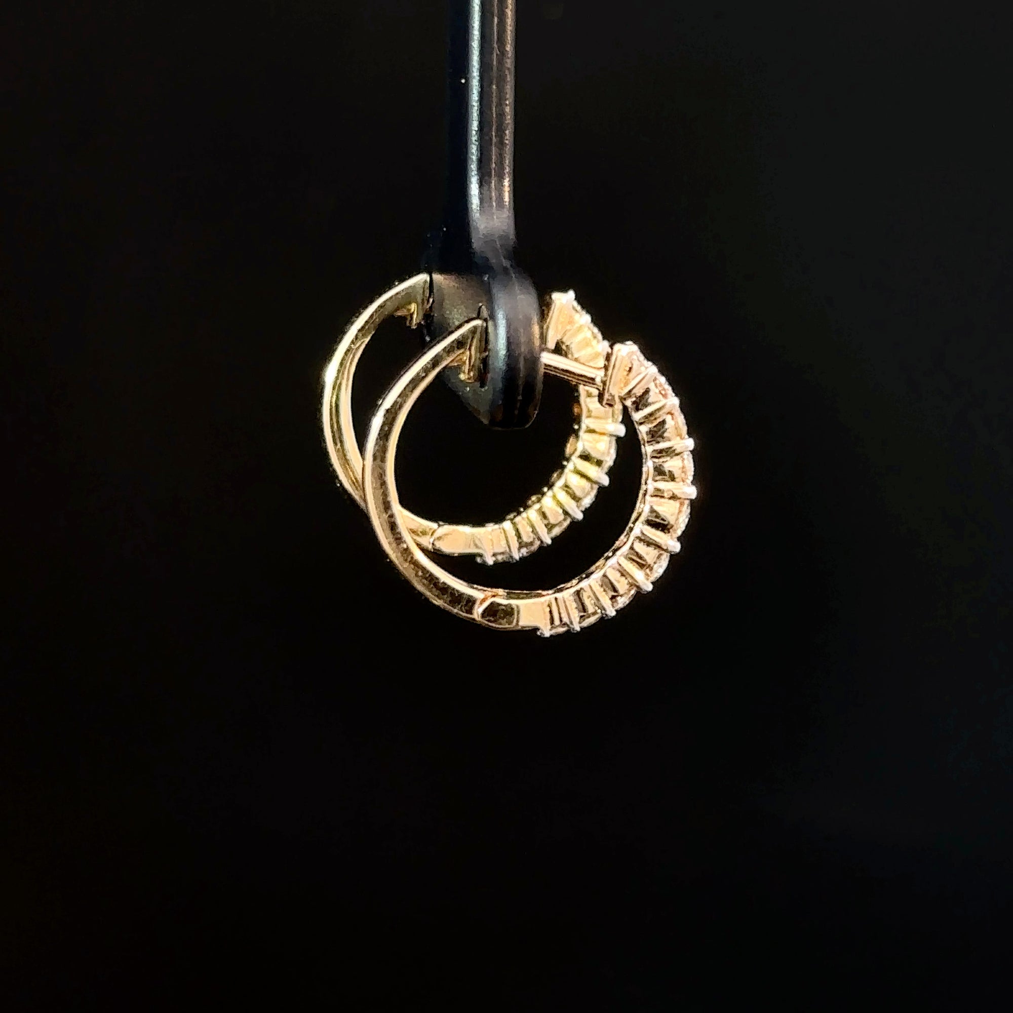 Diamond Huggies in Yellow Gold