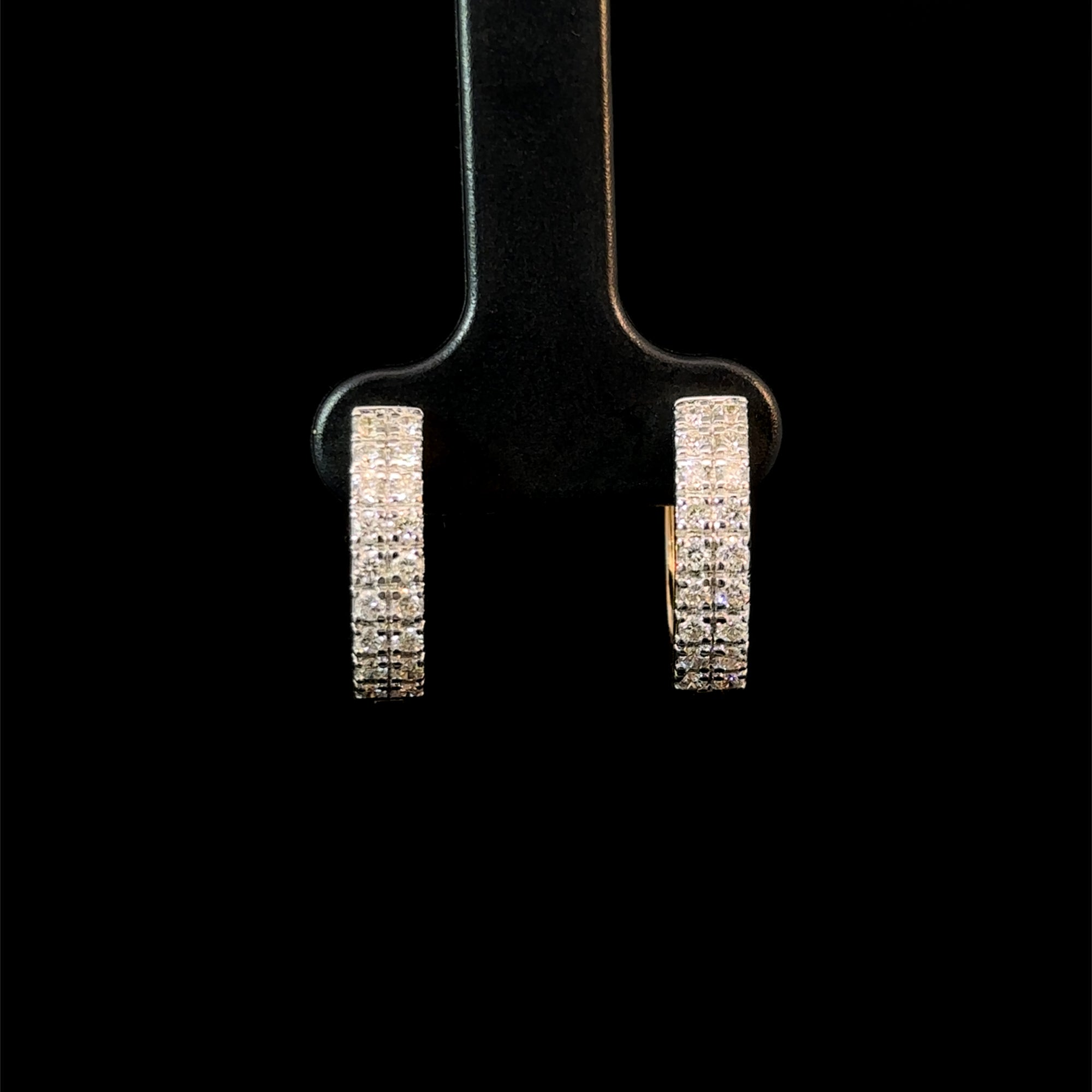 Double-Row Pavé Set Diamond Huggies