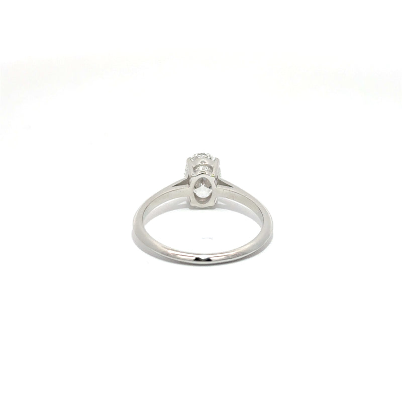 1 Carat Oval Diamond Ring in White Gold